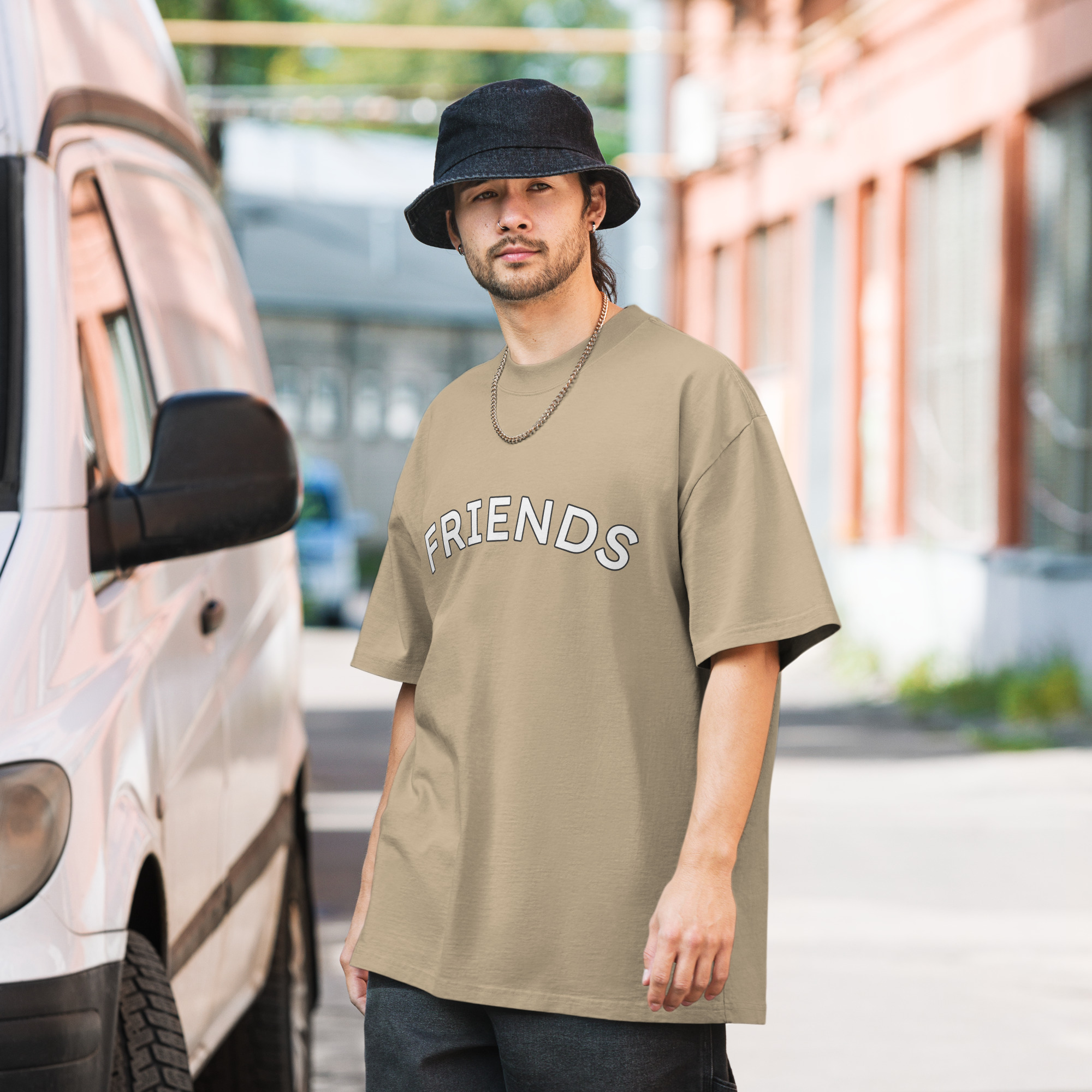 Oversized Faded T Shirt Faded Khaki Front 69609fca2a31e