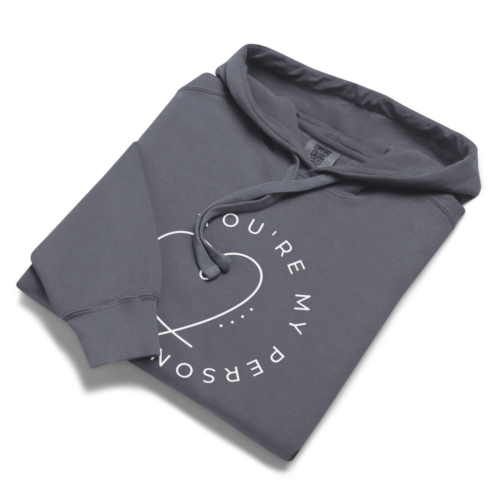 Unisex Garment Dyed Hooded Sweatshirt I Comfort Colors 1567 Denim Front 69609dd276c1d 1024x1024