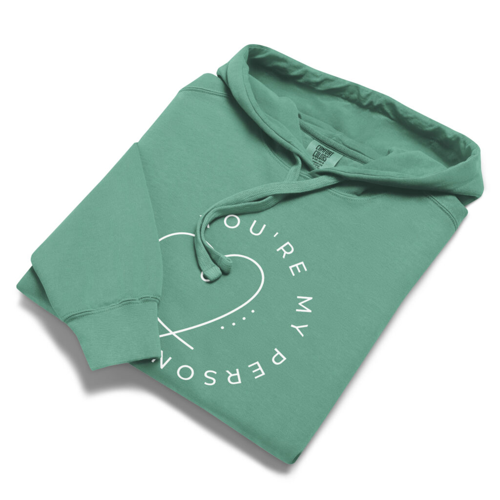 Unisex Garment Dyed Hooded Sweatshirt I Comfort Colors 1567 Seafoam Front 69609dd276e46 1024x1024
