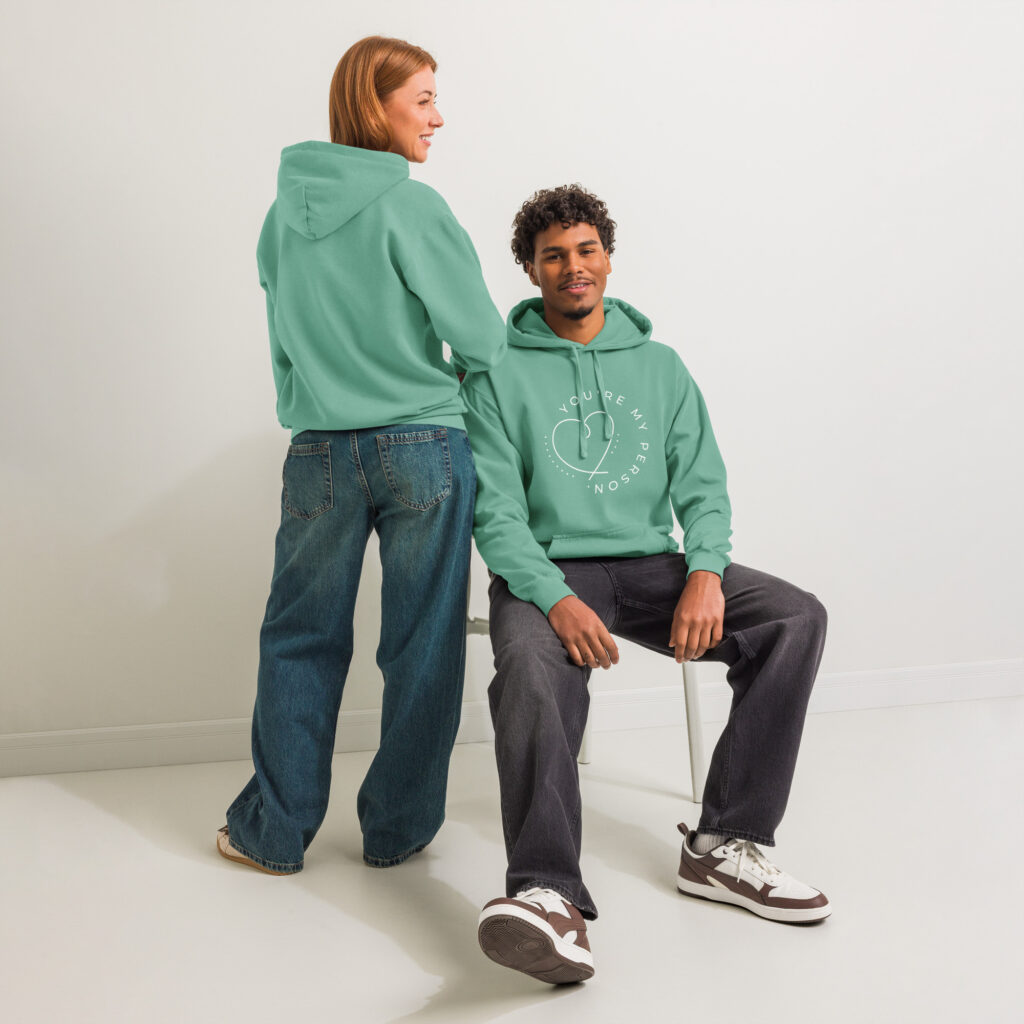 Unisex Garment Dyed Hooded Sweatshirt I Comfort Colors 1567 Seafoam Front 69609dd2780f7 1024x1024