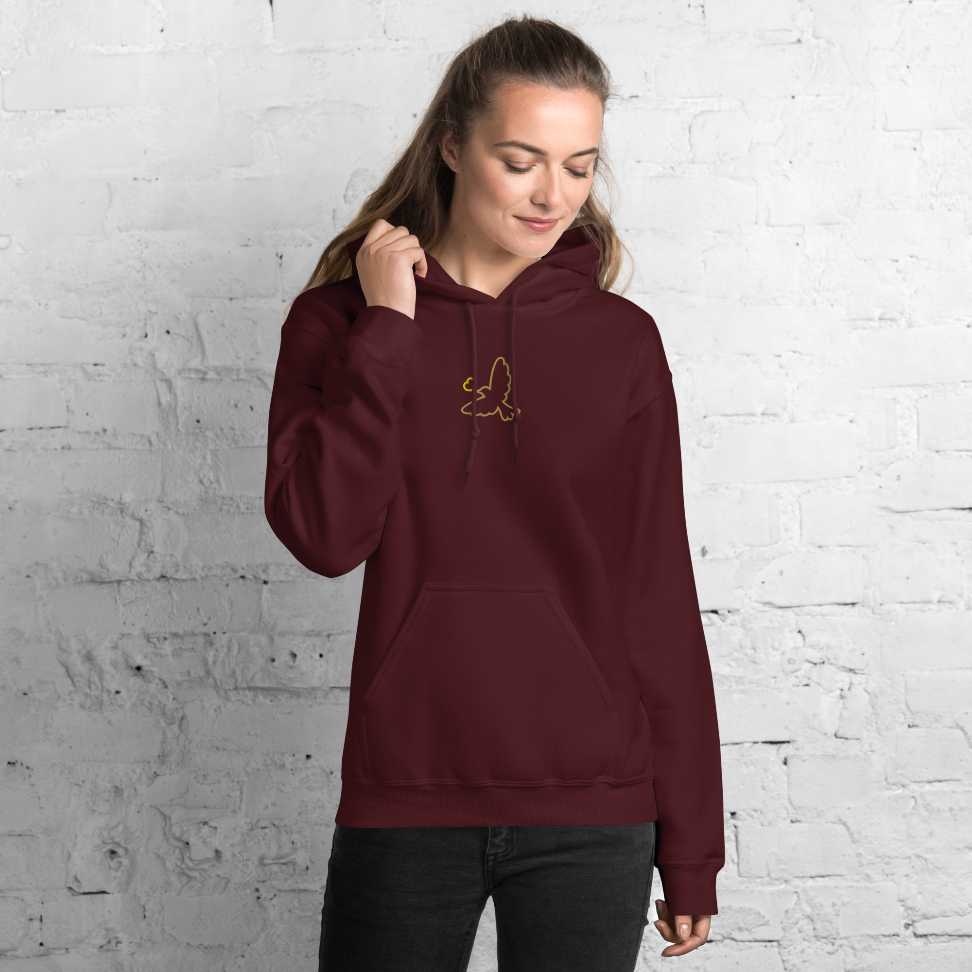 Unisex Heavy Blend Hoodie Maroon Front 6960c3b1544a8